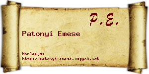 Patonyi Emese névjegykártya