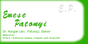 emese patonyi business card